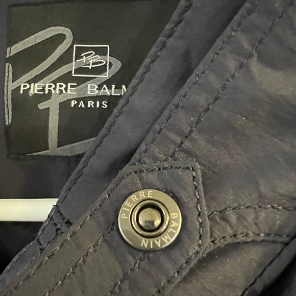 Vintage Pierre Balmain Paris Mens Golf Jacket Blue Pockets Lined Performance Med - Picture 8 of 10